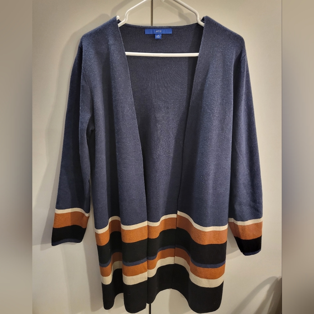Apt 9 Womans Medium Blue Long Cardigan